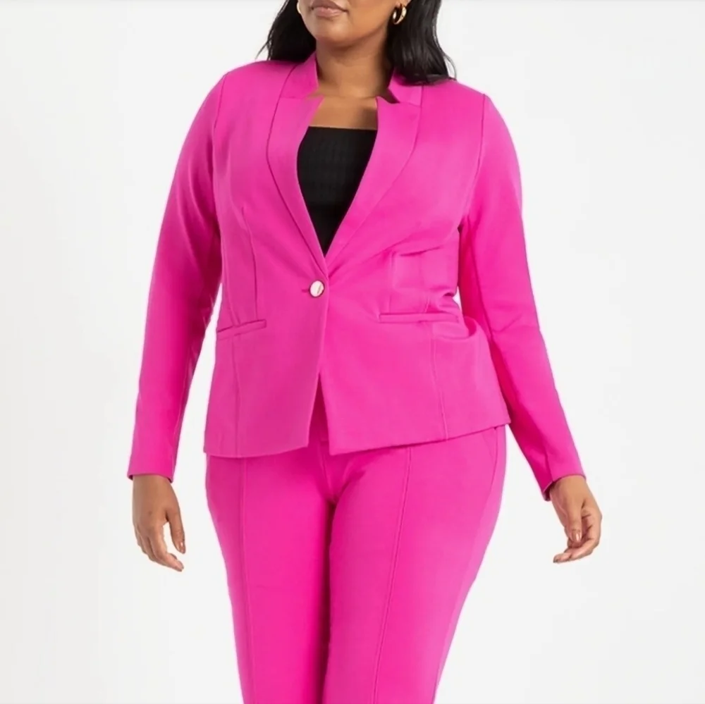 Eloquii Berry The Ultimate Stretch Suit Blazer 26